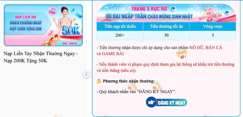 Nạp tiền Jun88 - Nạp tiền 200k tặng 50k